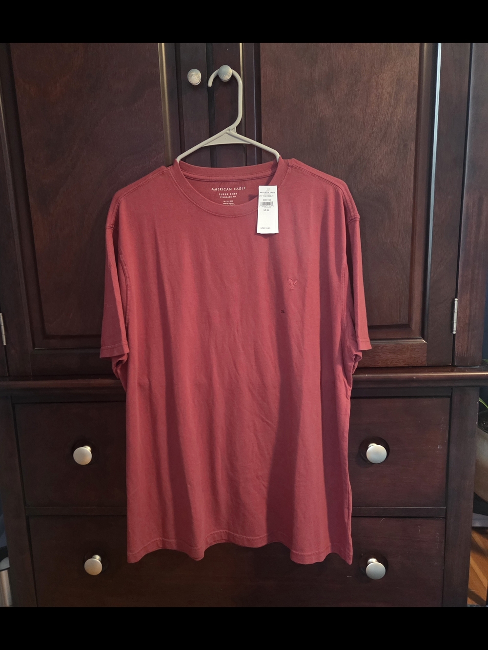 American Eagle Outfitters Short Sleeve Crew Tee - Brick Red